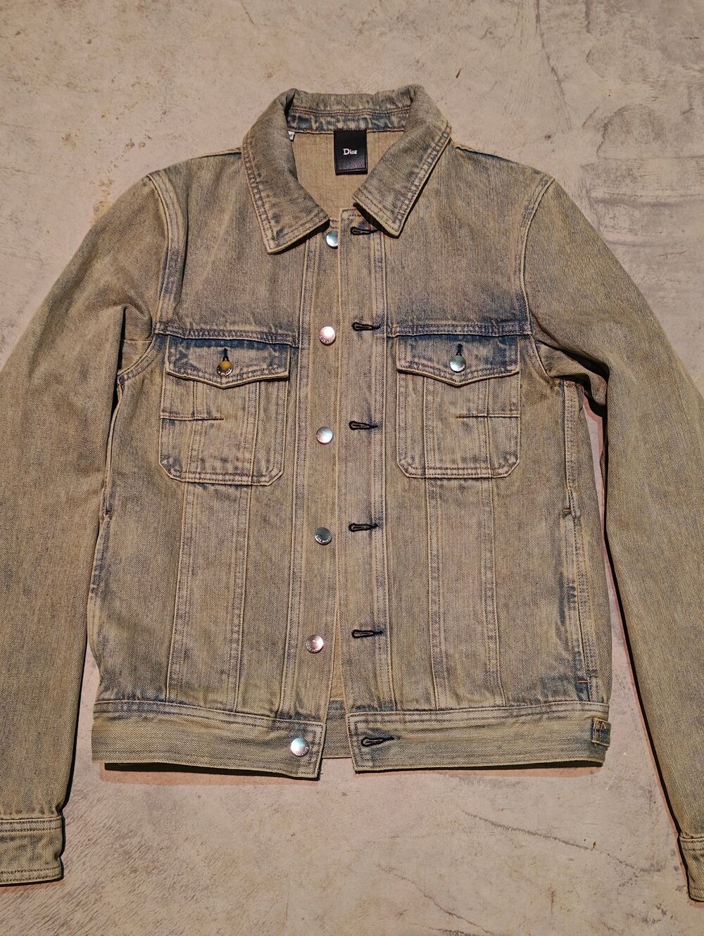 2004 Dior Homme Denim Jacket From Hedi Slimane Era With Mud Wash